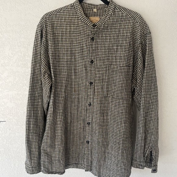 Wah Maker Frontier Clothing Mens Shirt Sz large Black&white Tiny Check Button Up - Picture 6 of 9